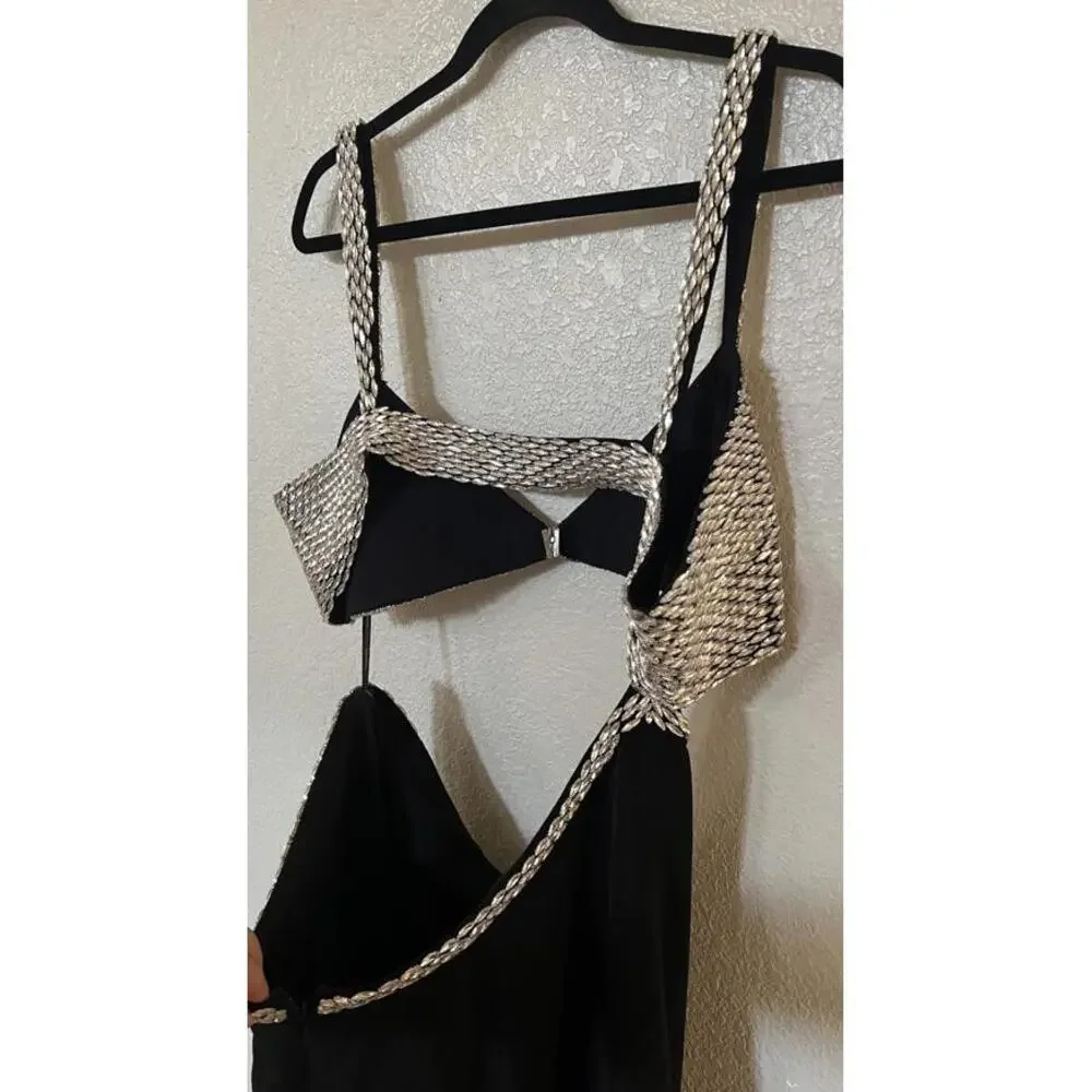 New Retrofête FERNANDA DRESS In Black/Silver Size XXL $1395 - Picture 8 of 11